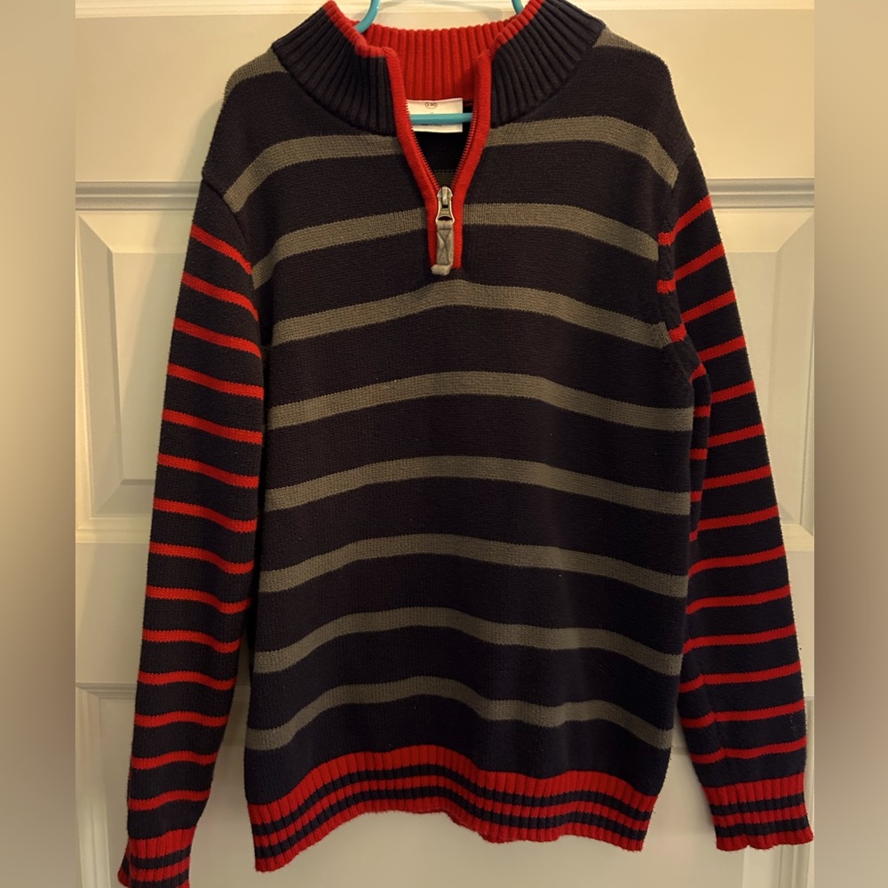 Hanna Andersson 130 Pullover half zip elbow patch Size 8/10 M